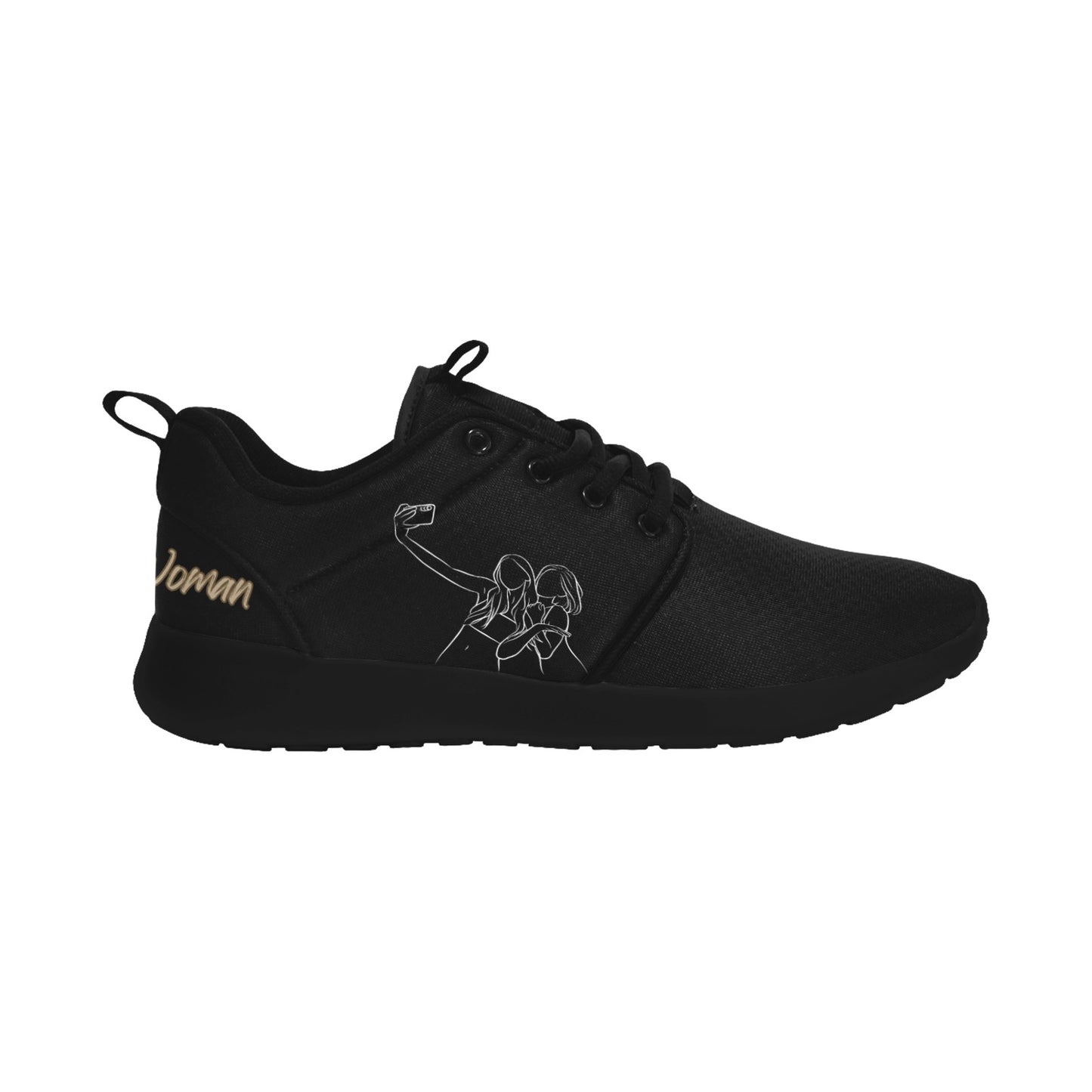 Natural Women FRIENDS SELFIE (WL) BLACK w/ Black Sole Sneakers