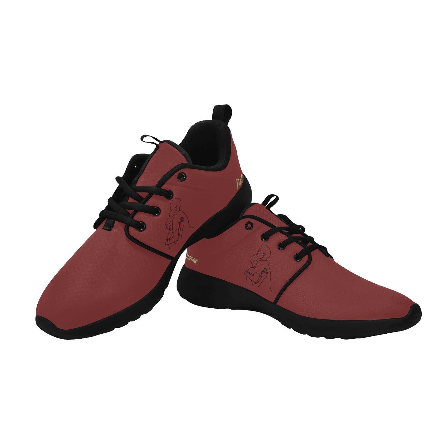 Natural Woman SAFE WITH MOMMA (BL) MAROON w/ Sole Sneakers