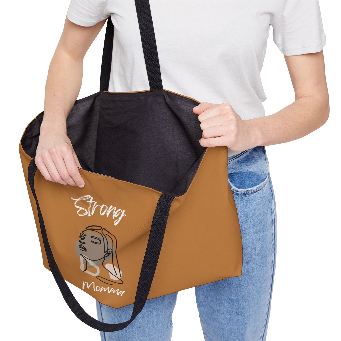 Strong Momma (WL) Weekender Tote Bag LIGHT BROWN