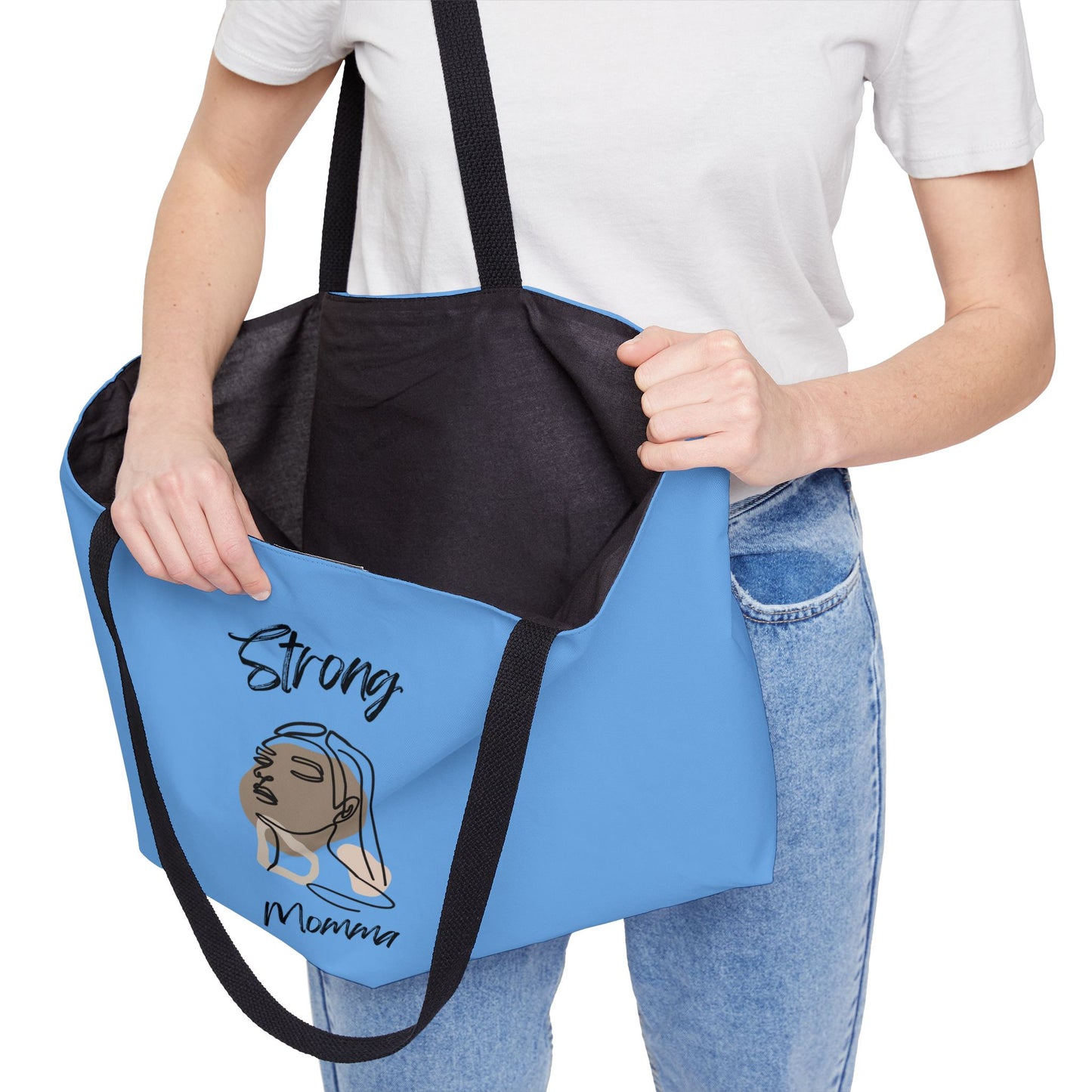 Strong Momma (BL) Weekender Tote Bag LIGHT BLUE