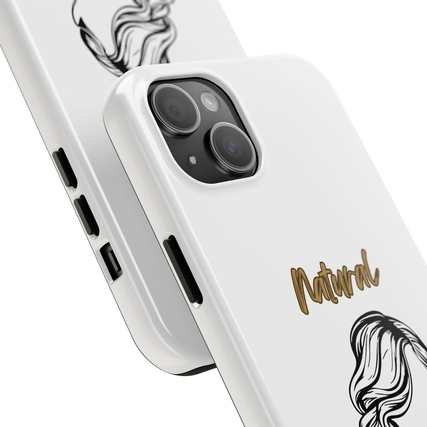 Natural Woman Long Curl (BL)Tough Phone Cases WHITE