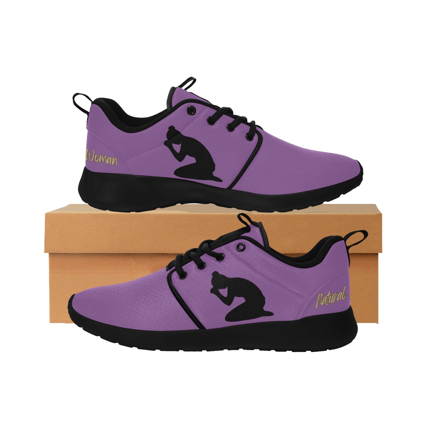Natural Woman PRAY (BL) PURPLE w/ Black Sole Sneakers