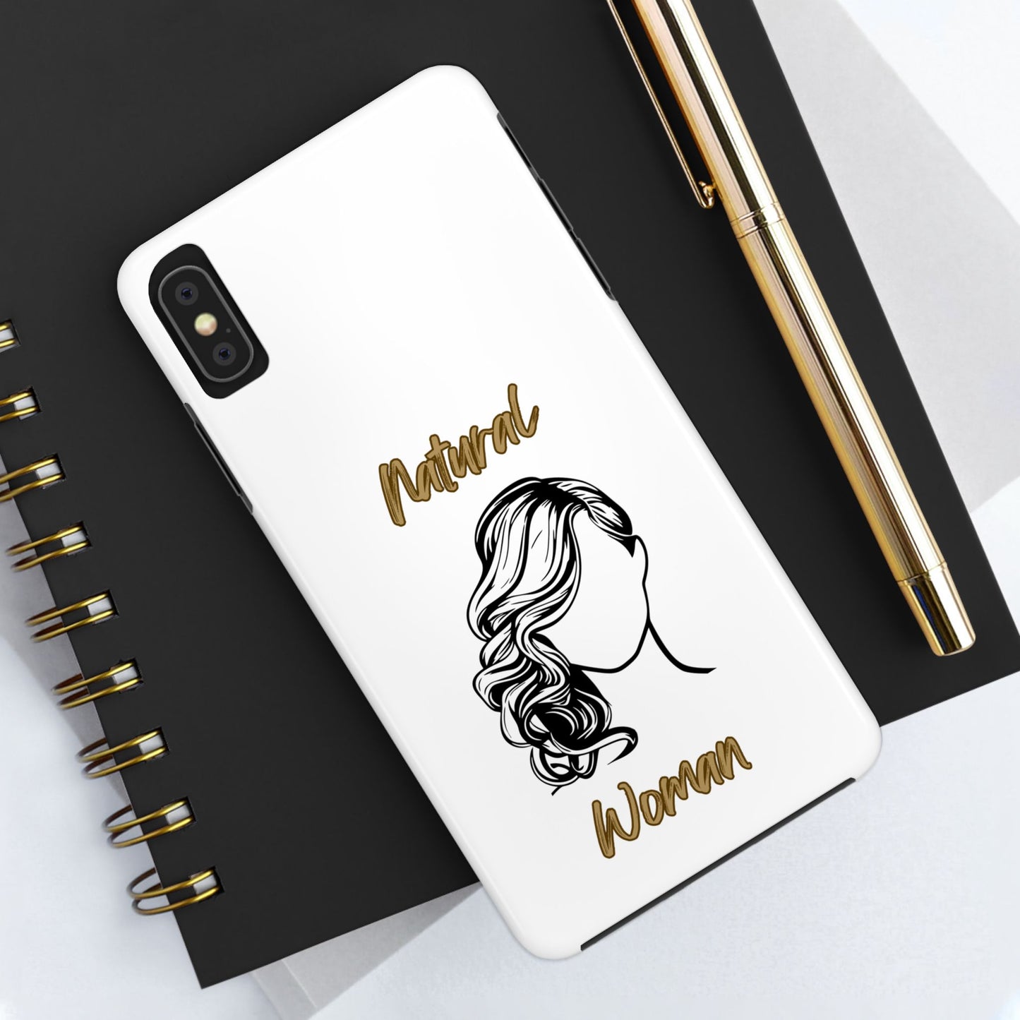 Natural Woman Long Curl (BL)Tough Phone Cases WHITE