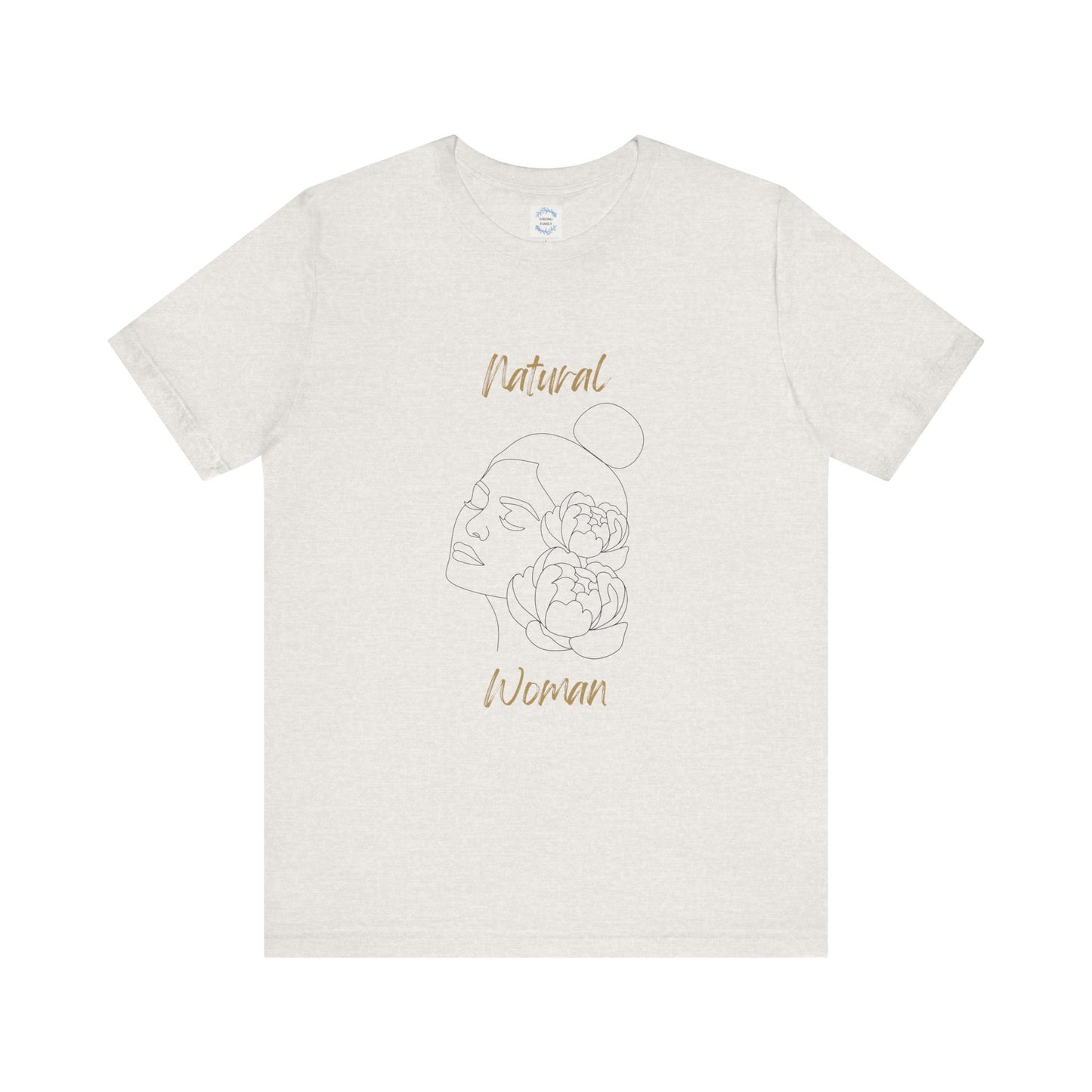 NATURAL WOMAN Bun & Flower Short Sleeve T-Shirt