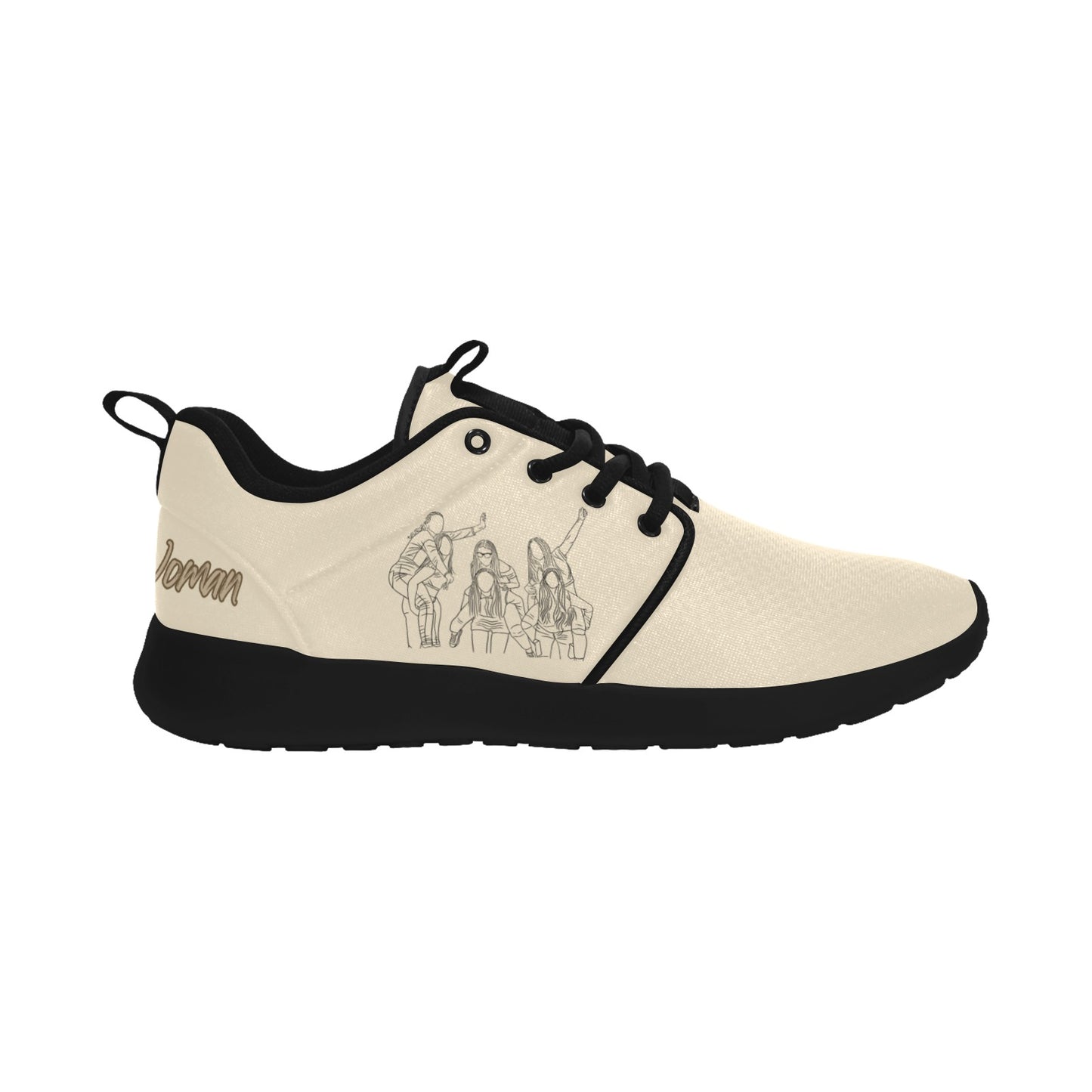 Natural Woman PIGGY BACK (BL) CREAM w/ Black Sole Sneakers