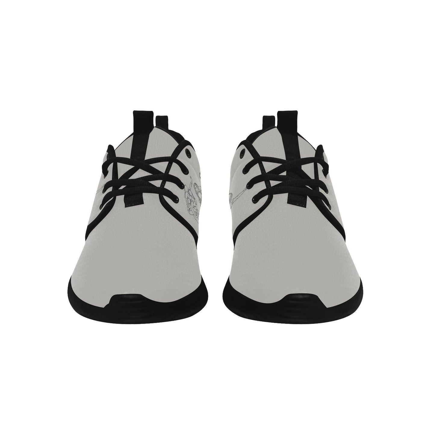 Natural Woman PIGGY BACK (BL) GRAY w/ Black Sole Sneakers