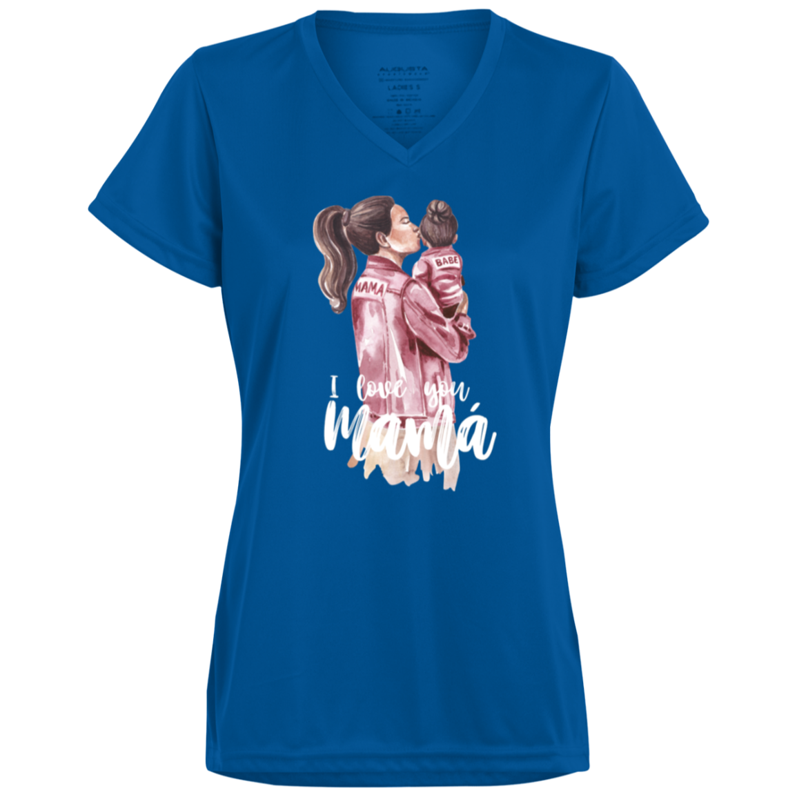 I LOVE YOU MOMMA Moisture-Wicking V-Neck Tee (Girl)