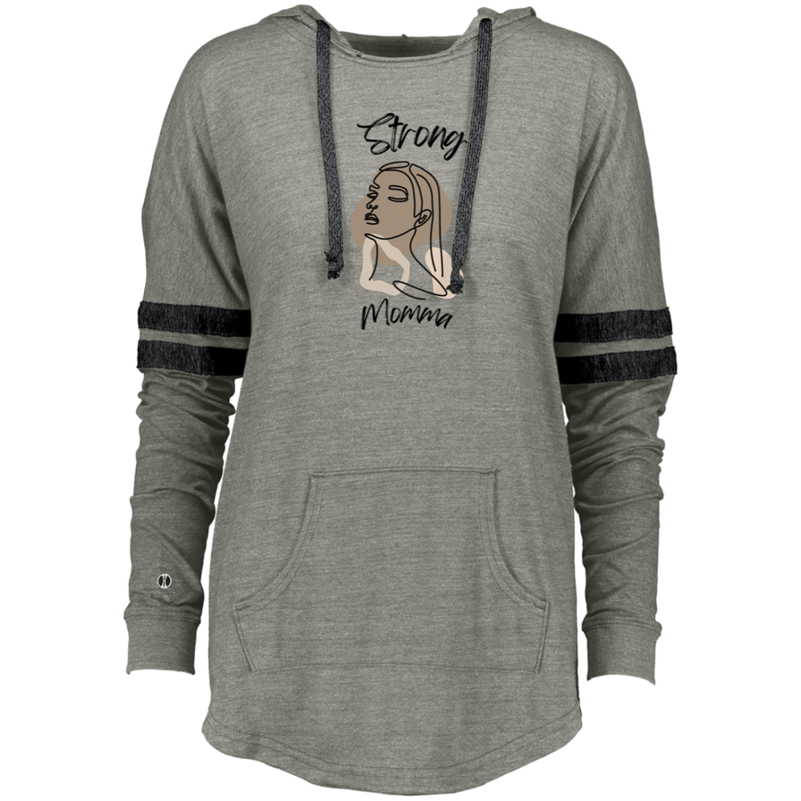 STRONG MOMMA Hooded Low Key Pullover