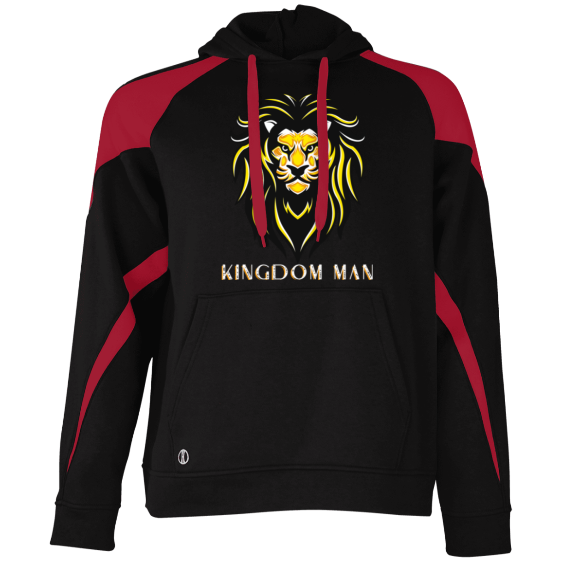 KINGDOM MAN Athletic Color Block Fleece Hoodie (White Logo Accent)