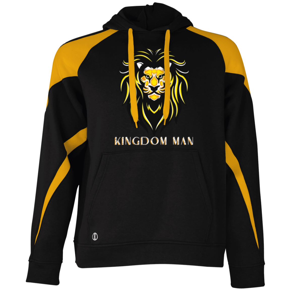 KINGDOM MAN Athletic Color Block Fleece Hoodie (White Logo Accent)