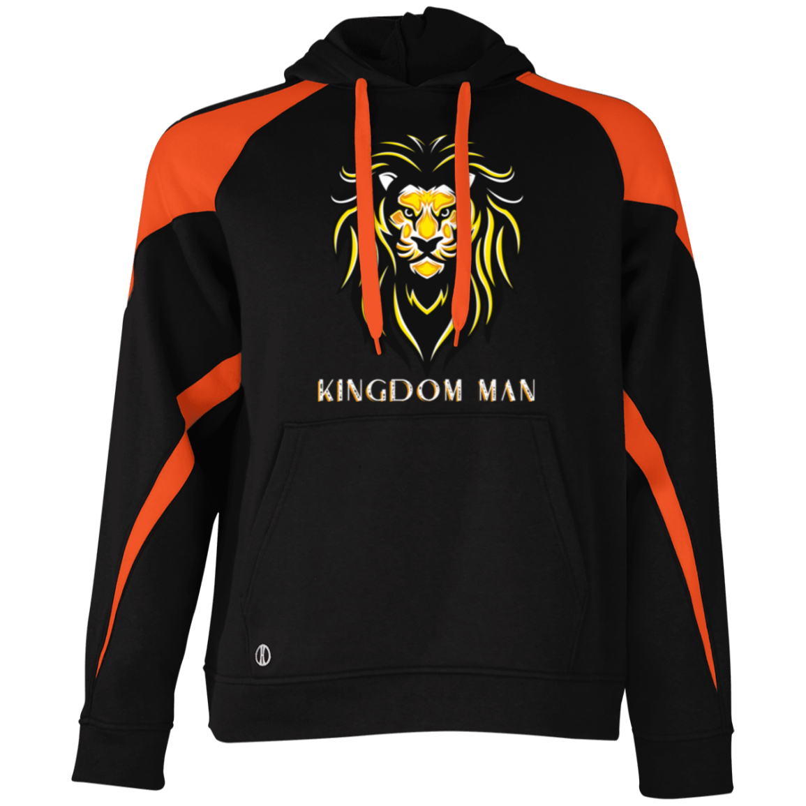 KINGDOM MAN Athletic Color Block Fleece Hoodie (White Logo Accent)