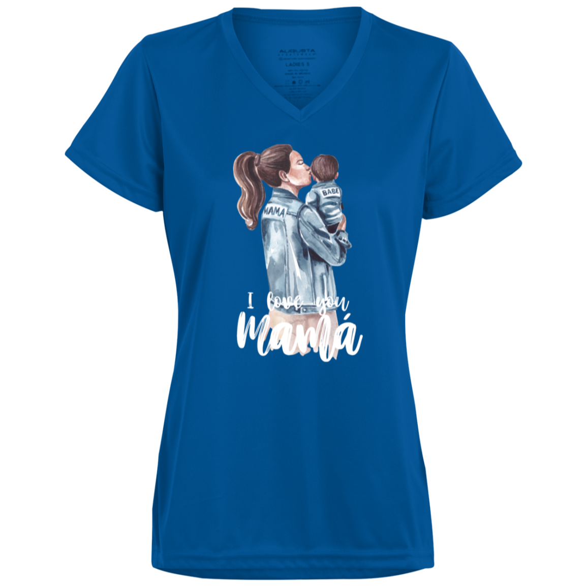 I LOVE YOU MOMMA Moisture-Wicking V-Neck Tee (Boy)