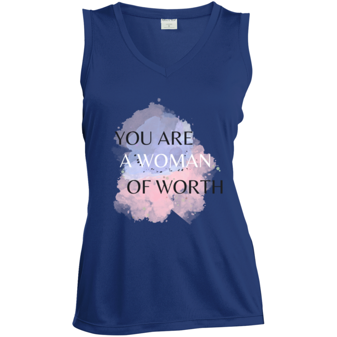 WOMAN OF WORTH Sleeveless V-Neck Performance Tee