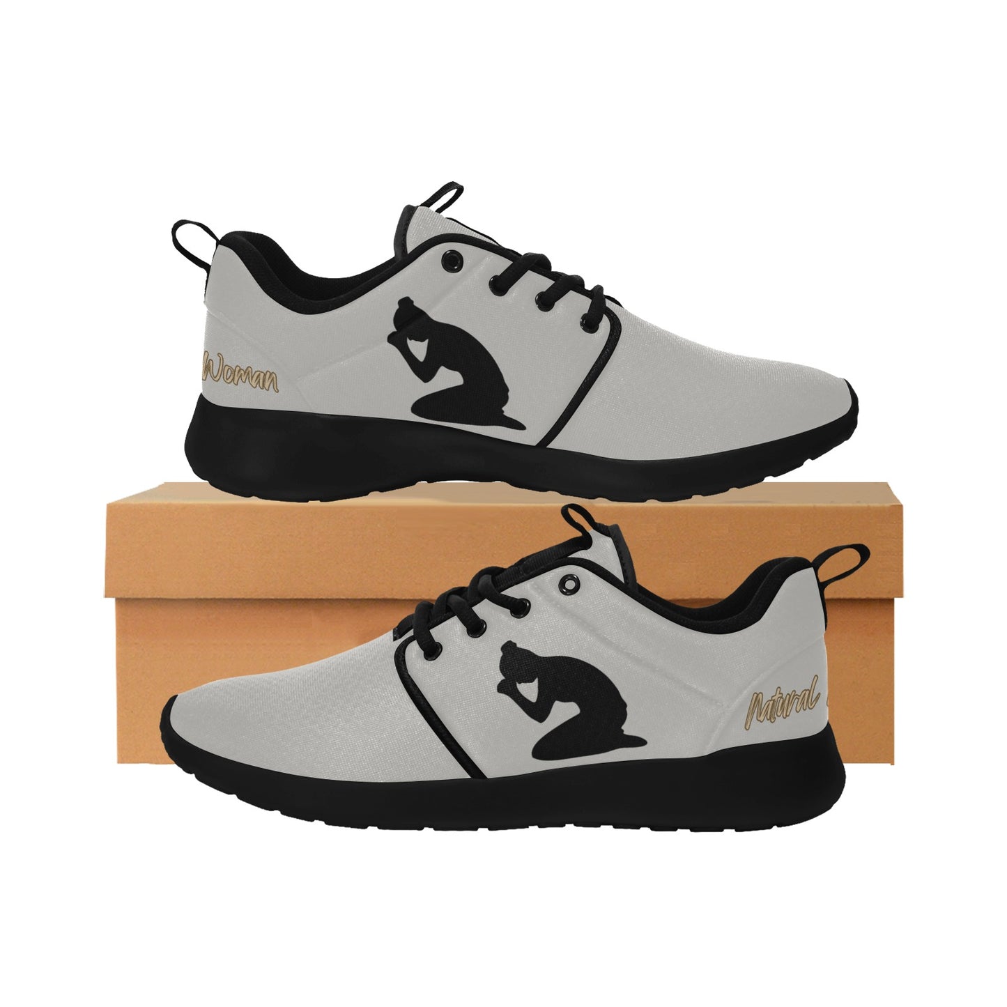 Natural Woman PRAY (BL) GRAY w/ Black Sole Sneakers