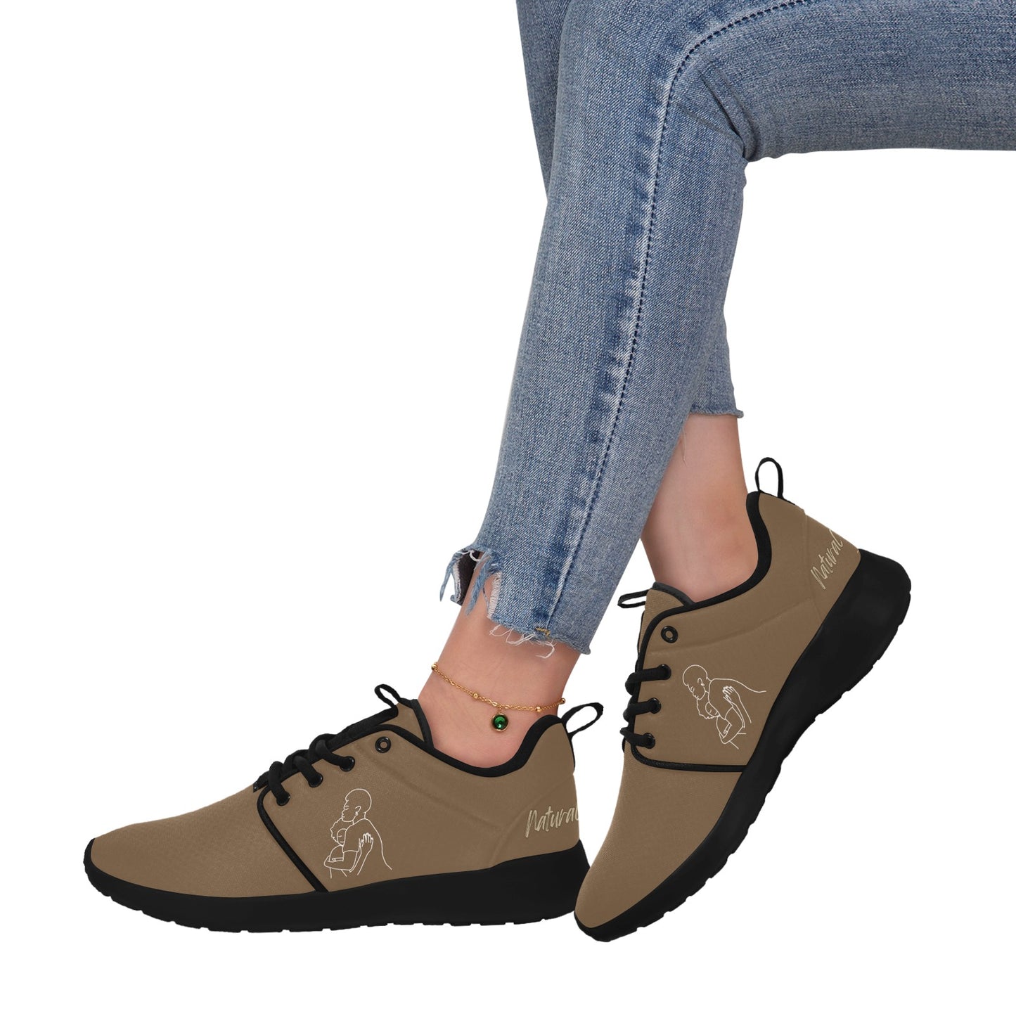 Natural Woman SAFE WITH MOMMA (WL) BROWN w/ Sole Sneakers