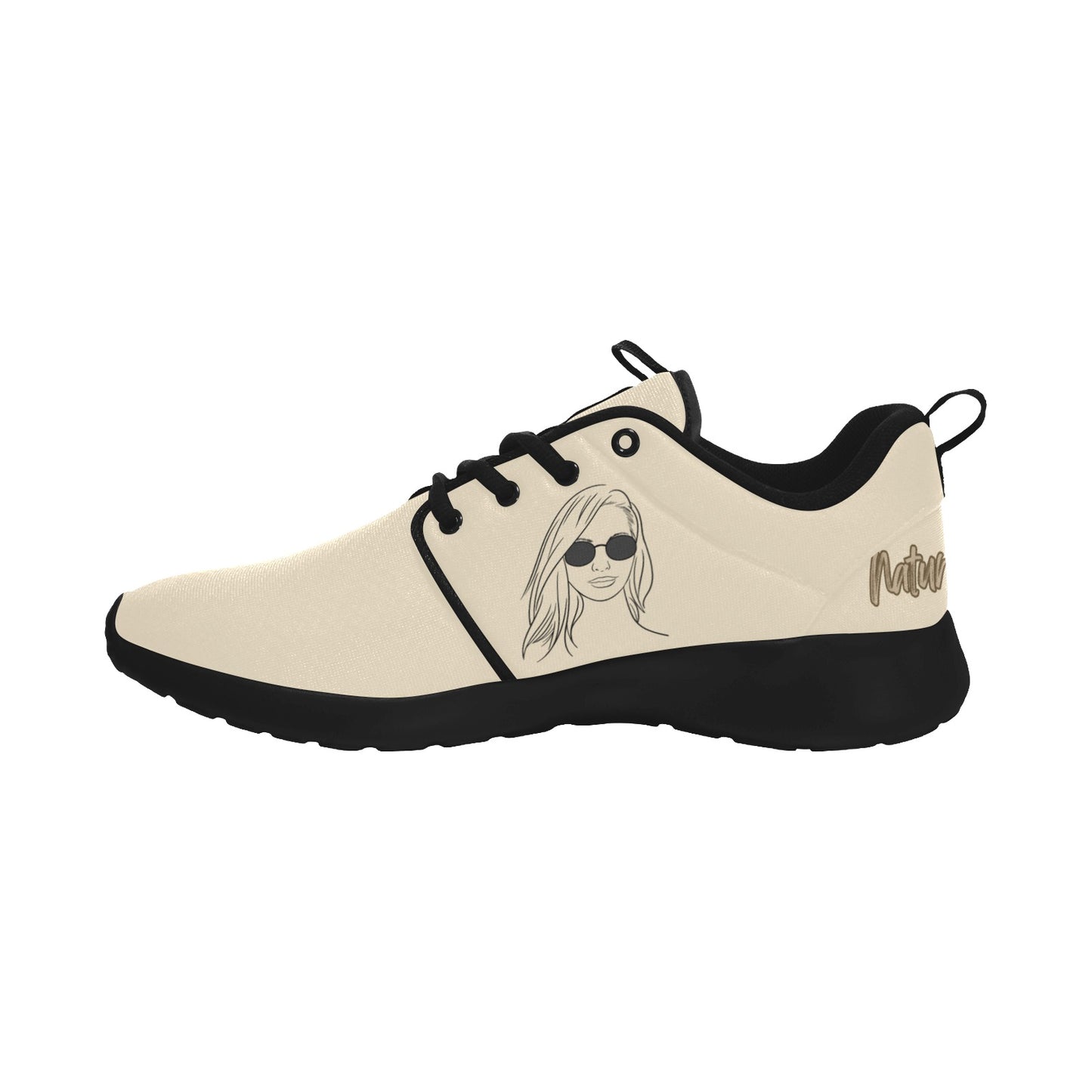 Natural Woman SHADES (BL) CREAM w/ Black Sole Sneakers