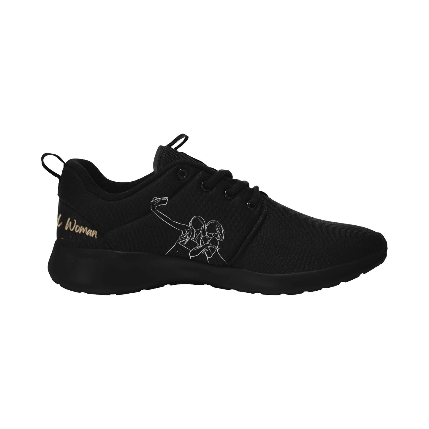 Natural Women FRIENDS SELFIE (WL) BLACK w/ Black Sole Sneakers