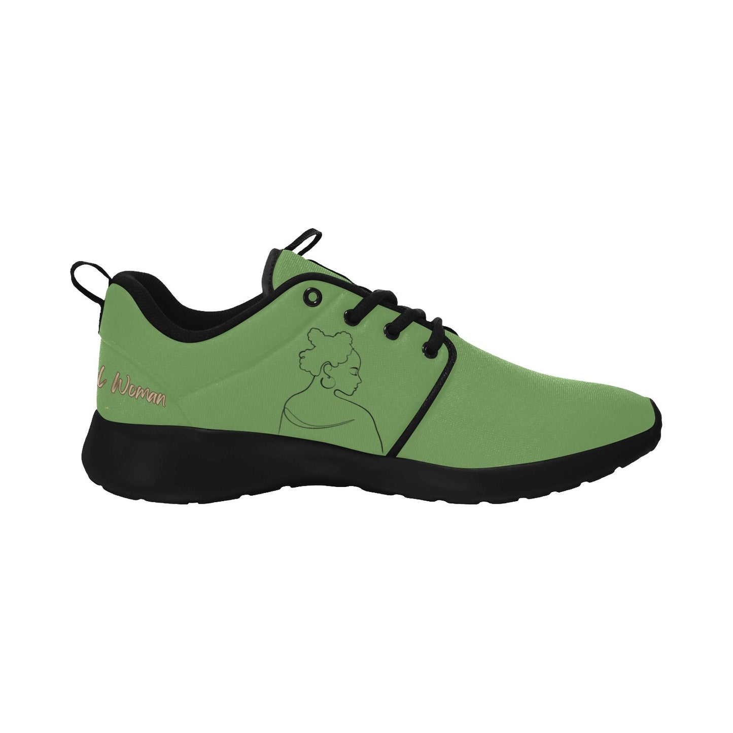 Natural Woman TWISTS (BL) GREEN w/ Black Sole Sneakers