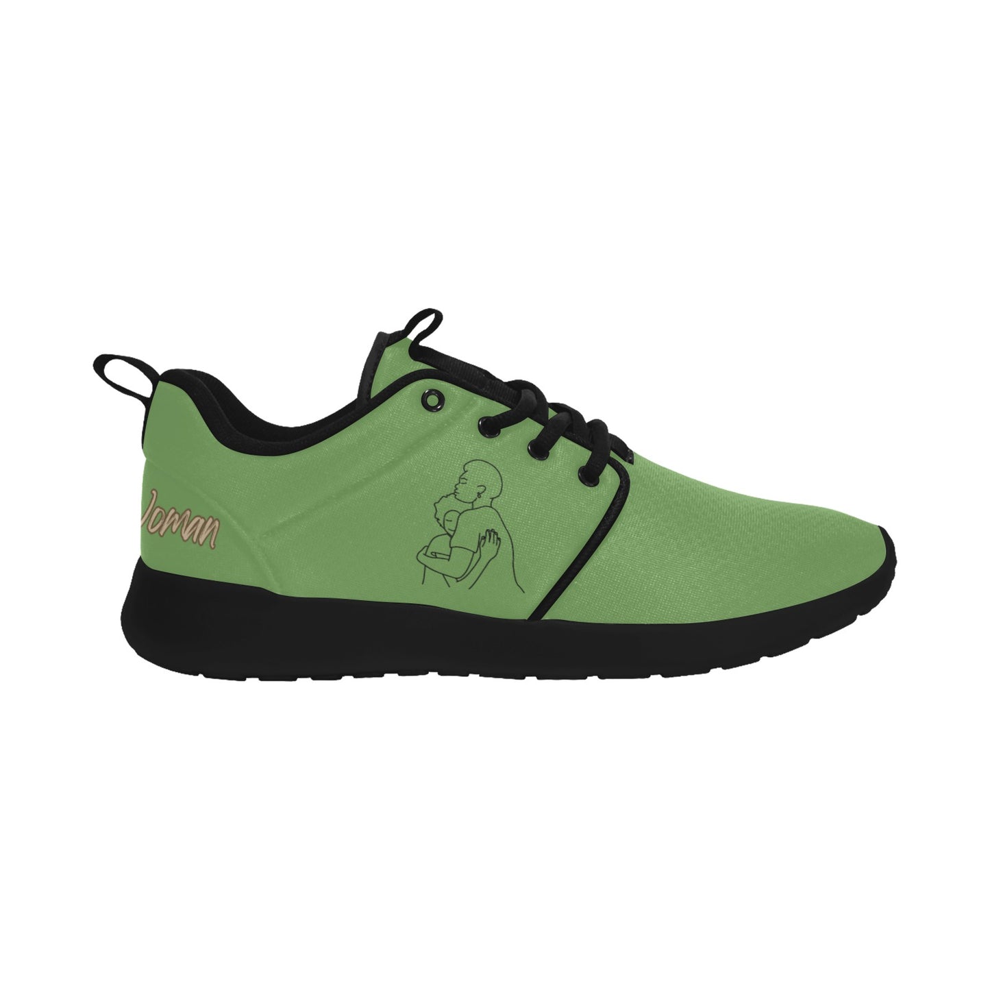 Natural Woman SAFE WITH MOMMA (BL) GREEN w/ Sole Sneakers