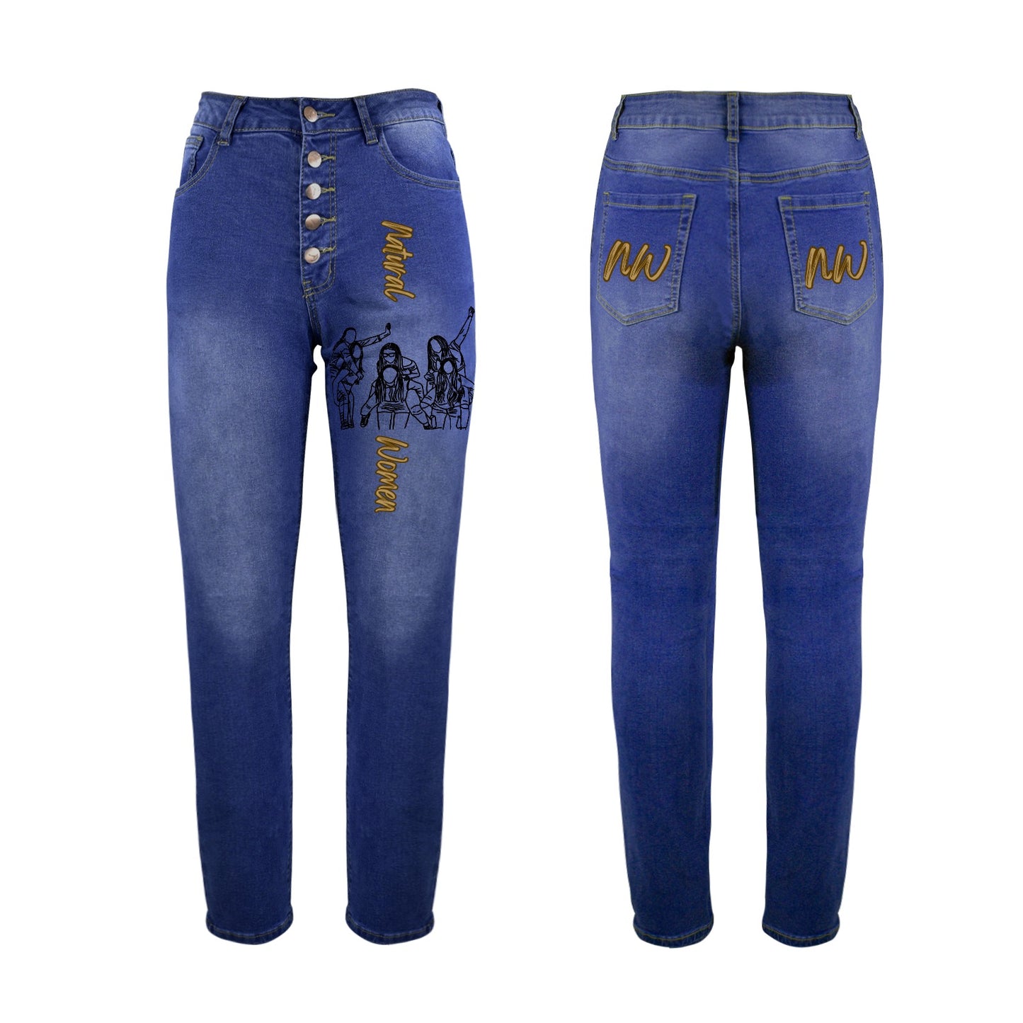 Natural Woman PIGGY BACK (BL) Crafted Women's Denim Jeans