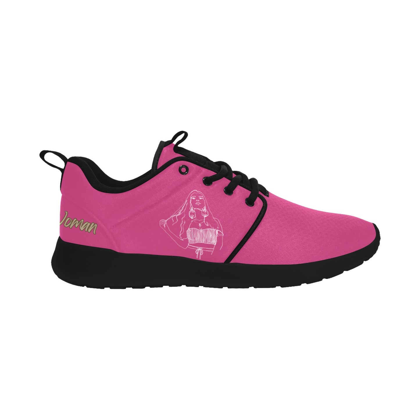 Natural Woman THINKING (WL) NEON PINK w/ Black Sole Sneakers