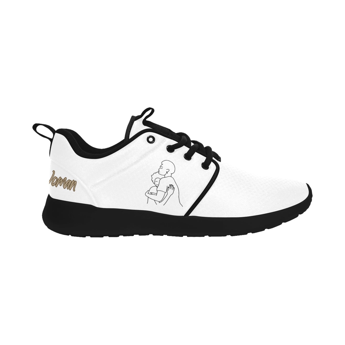 Natural Woman SAFE WITH MOMMA (BL) WHITE w/ Sole Sneakers
