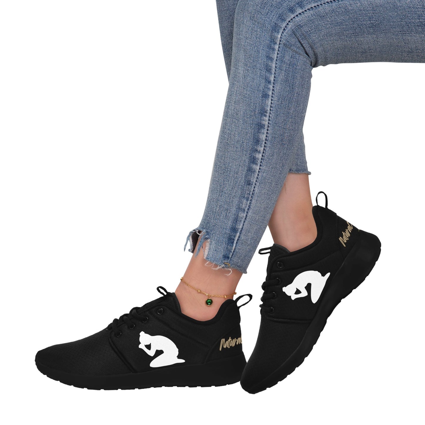 Natural Woman PRAY (WL) BLACK w/ Black Sole Sneakers