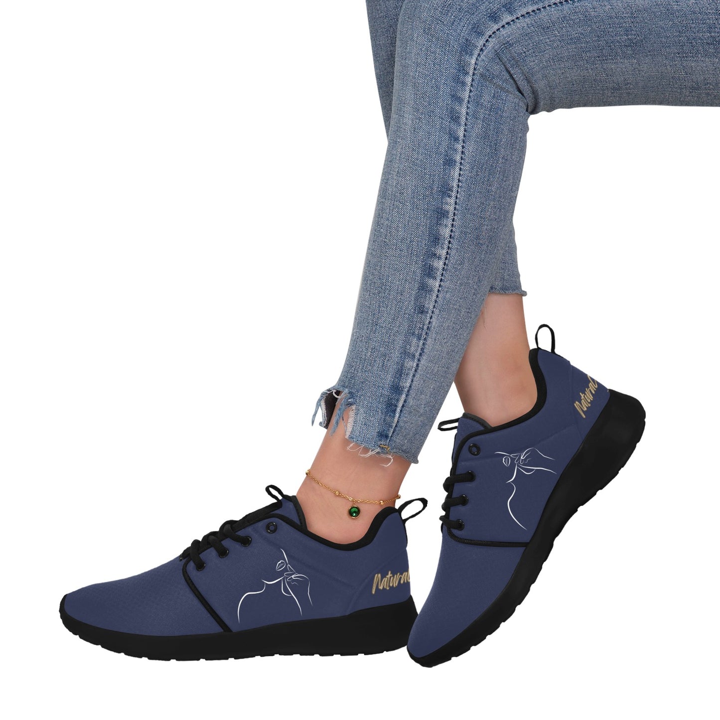 Natural Woman CHIN UP (WL) ROYAL w/ Black Sole Sneakers