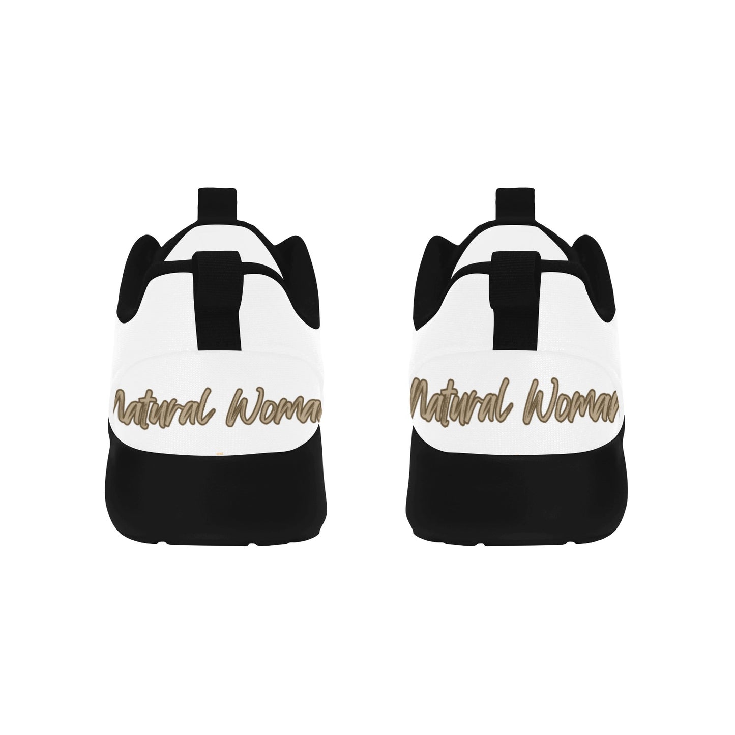 Natural Woman HANGING HAIR (BL) WHITE w/ Black Sole Sneakers