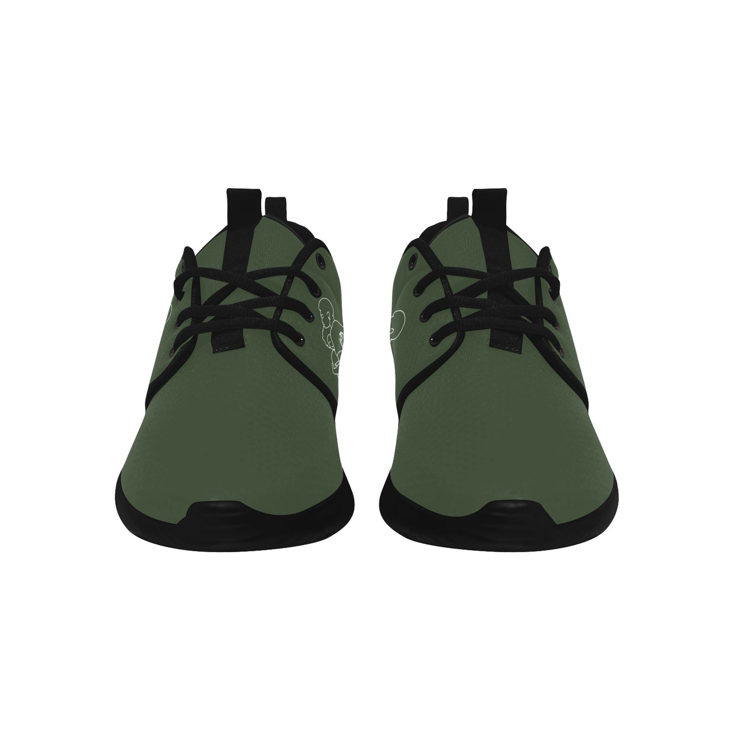Natural Woman SAFE WITH MOMMA (WL) DARK GREEN w/ Sole Sneakers