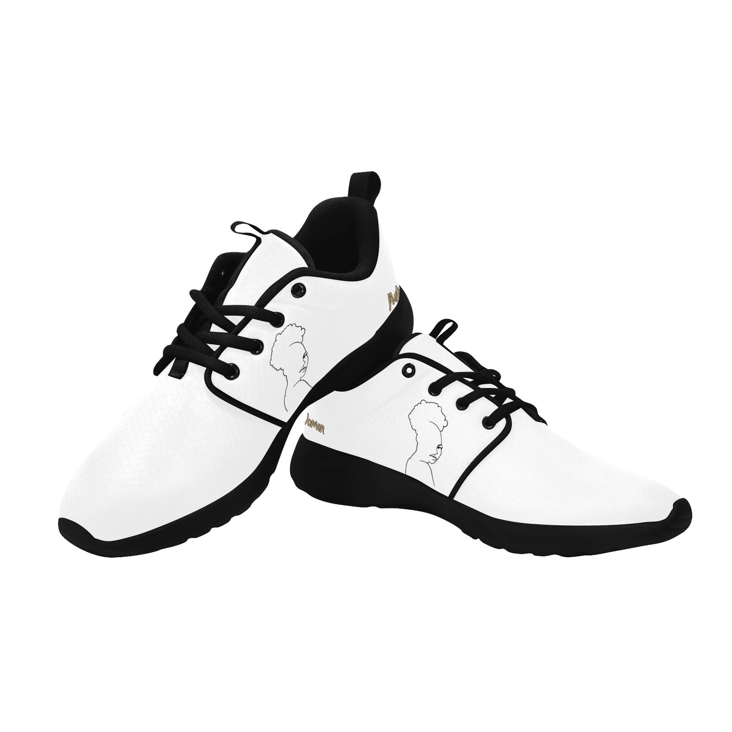 Natural Woman TWIST AFRO (BL) WHITE w/ Black Sole Sneakers