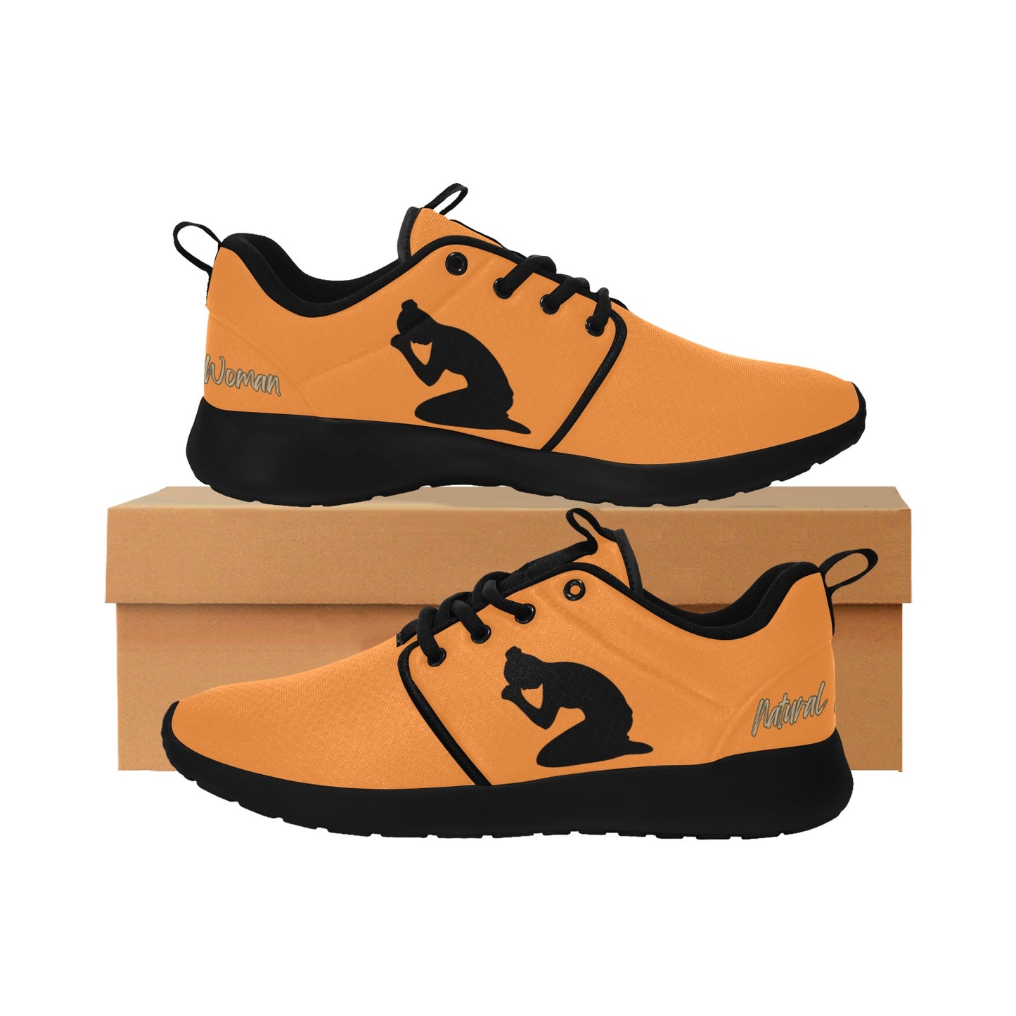 Natural Woman PRAY (BL) ORANGE w/ Black Sole Sneakers