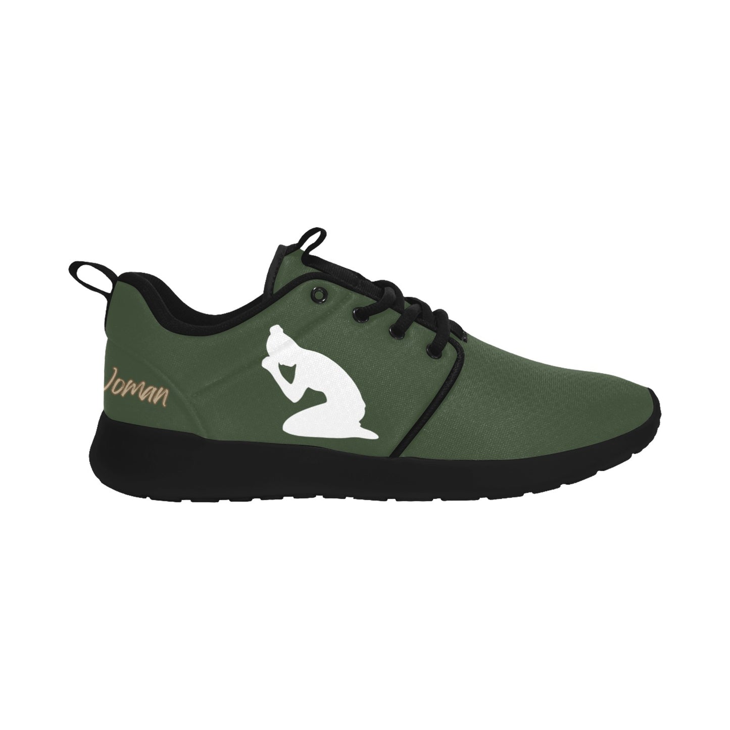 Natural Woman PRAY (WL) DARK GREEN w/ Black Sole Sneakers