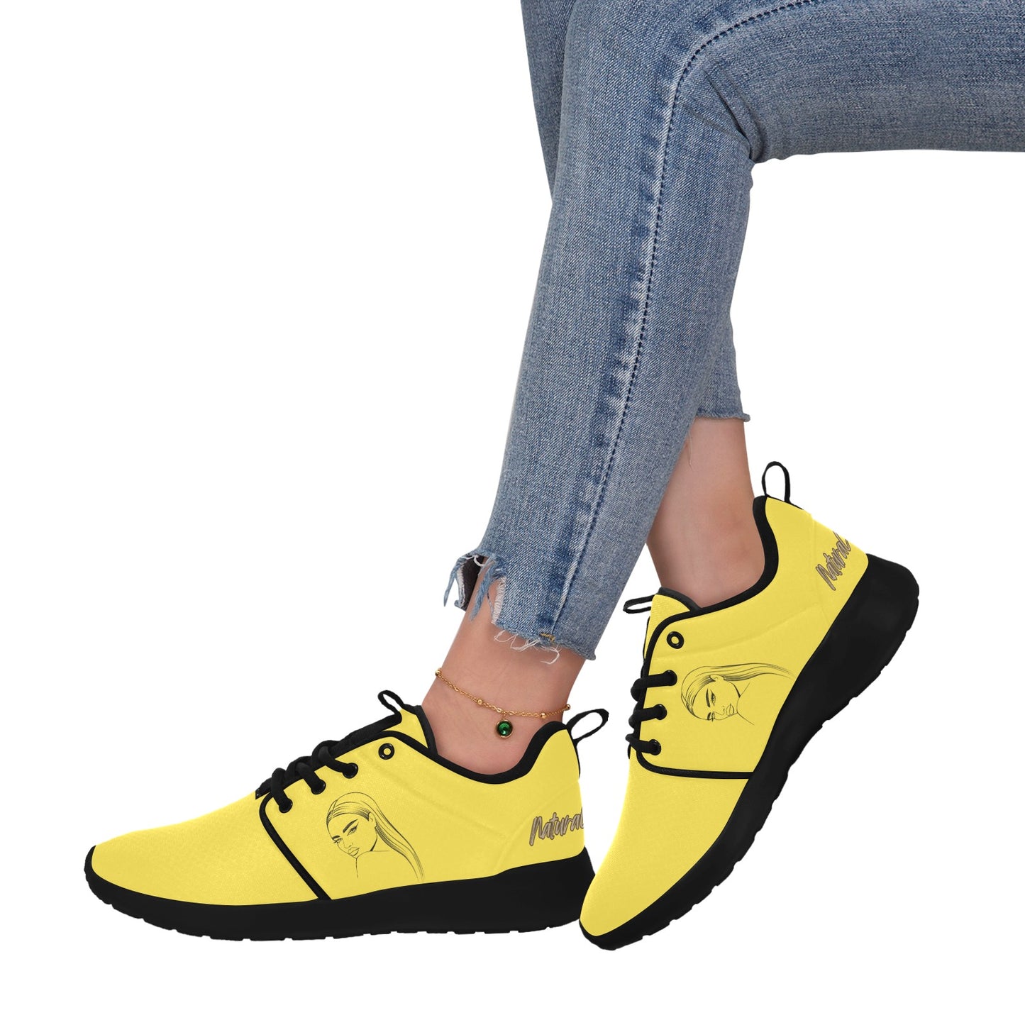 Natural Woman THE STARE (BL) YELLOW w/ Black Sole Sneakers