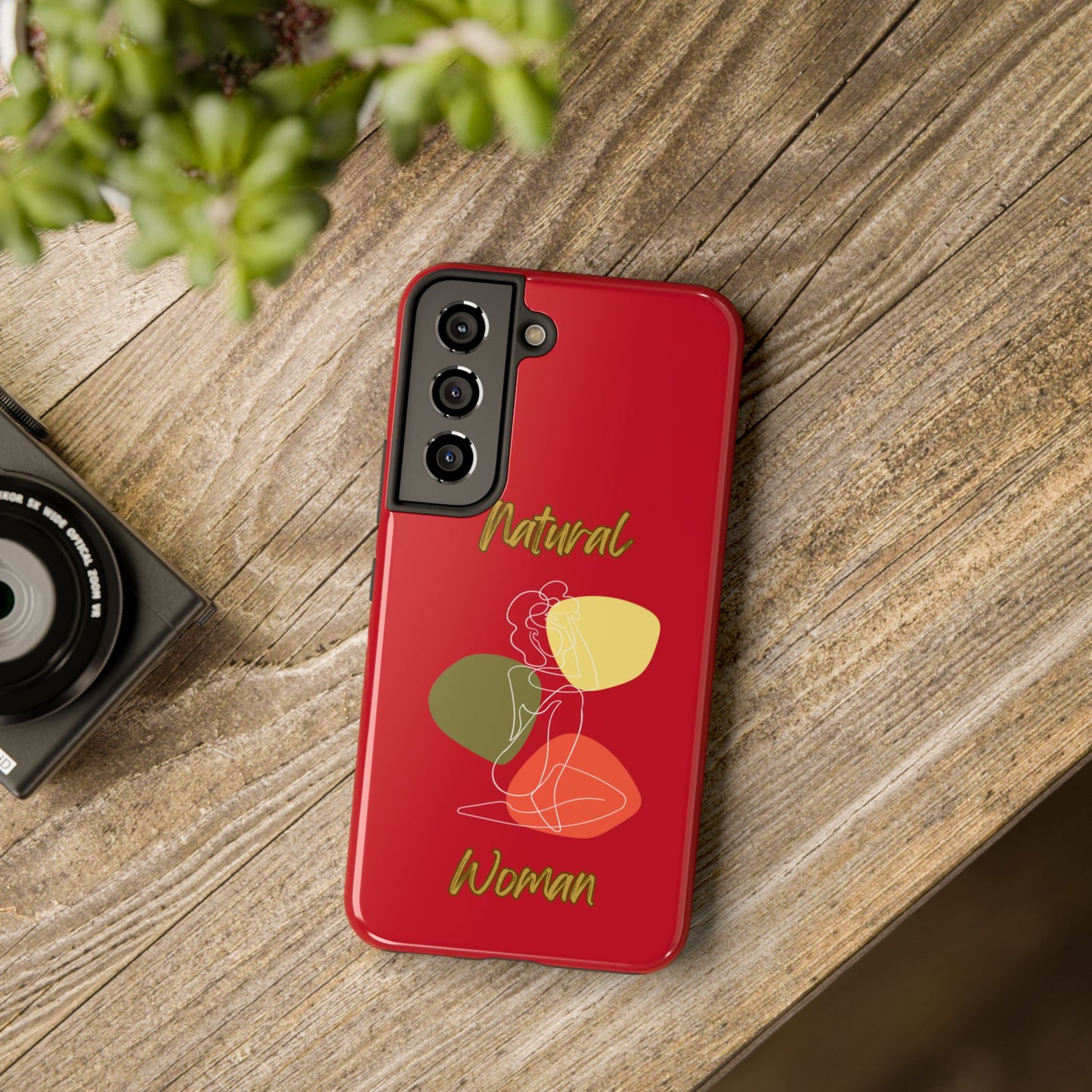 Natural Woman Colorful Pose (WL)Tough Phone Cases DARK RED