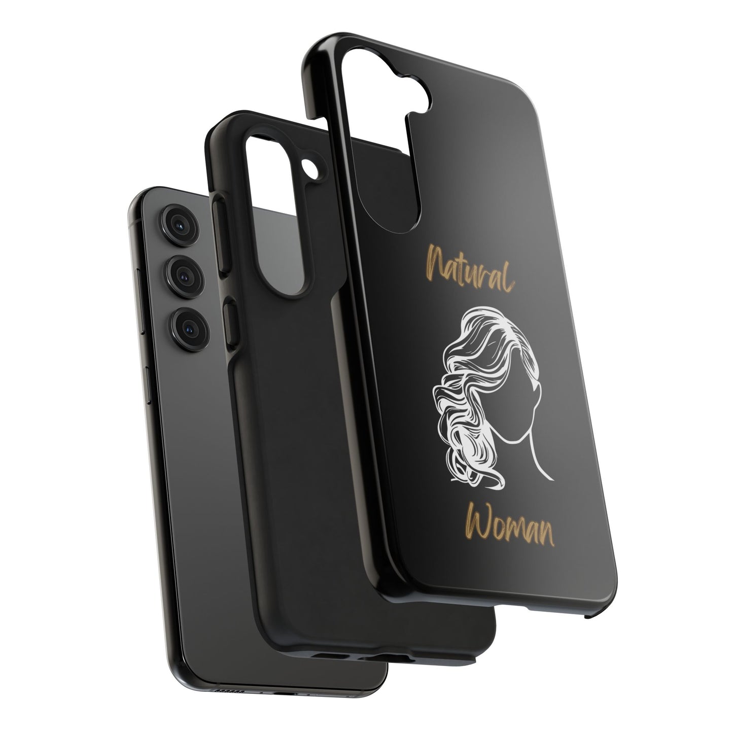 Natural Woman Long Curl (WL)Tough Phone Cases BLACK