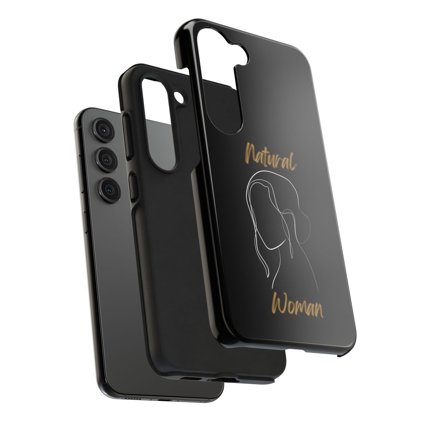 Natural Woman Hanging Hair (WL) Tough Phone Cases BLACK