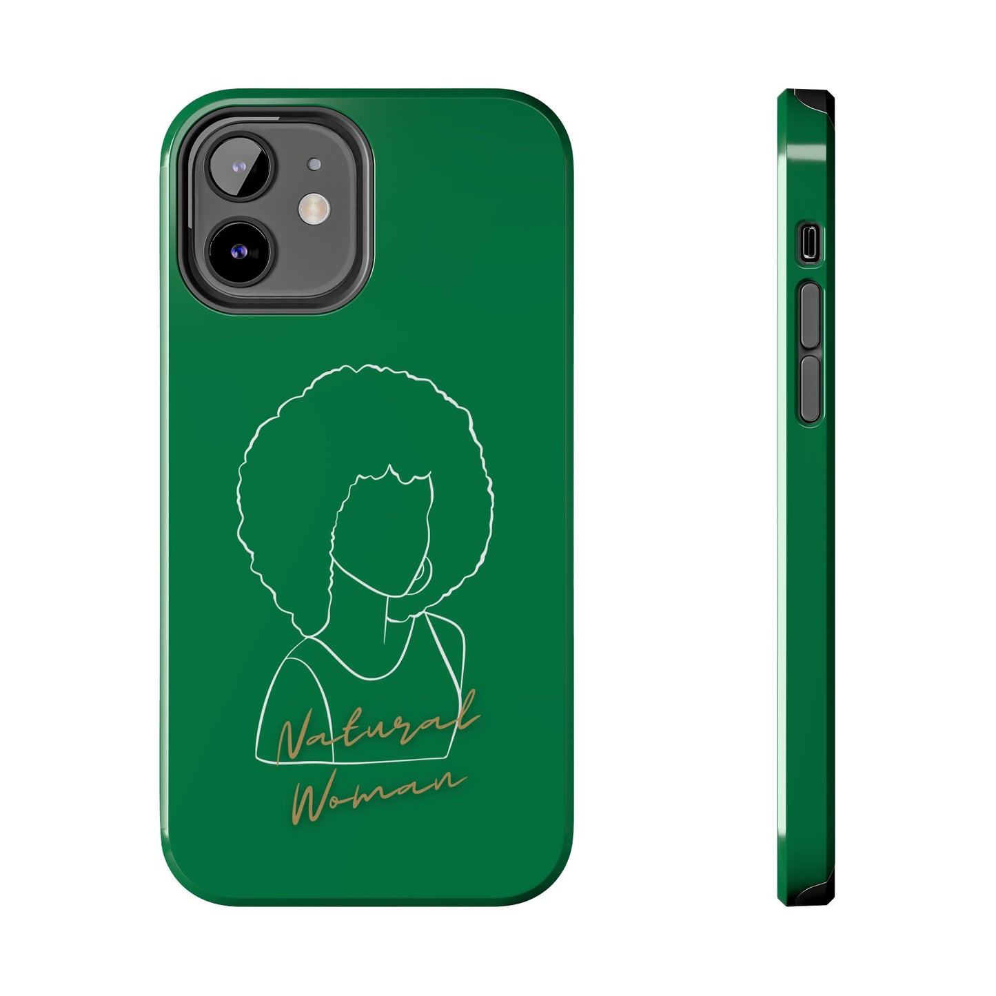 Natural Woman Afro (WL)Tough Phone Cases DARK GREEN