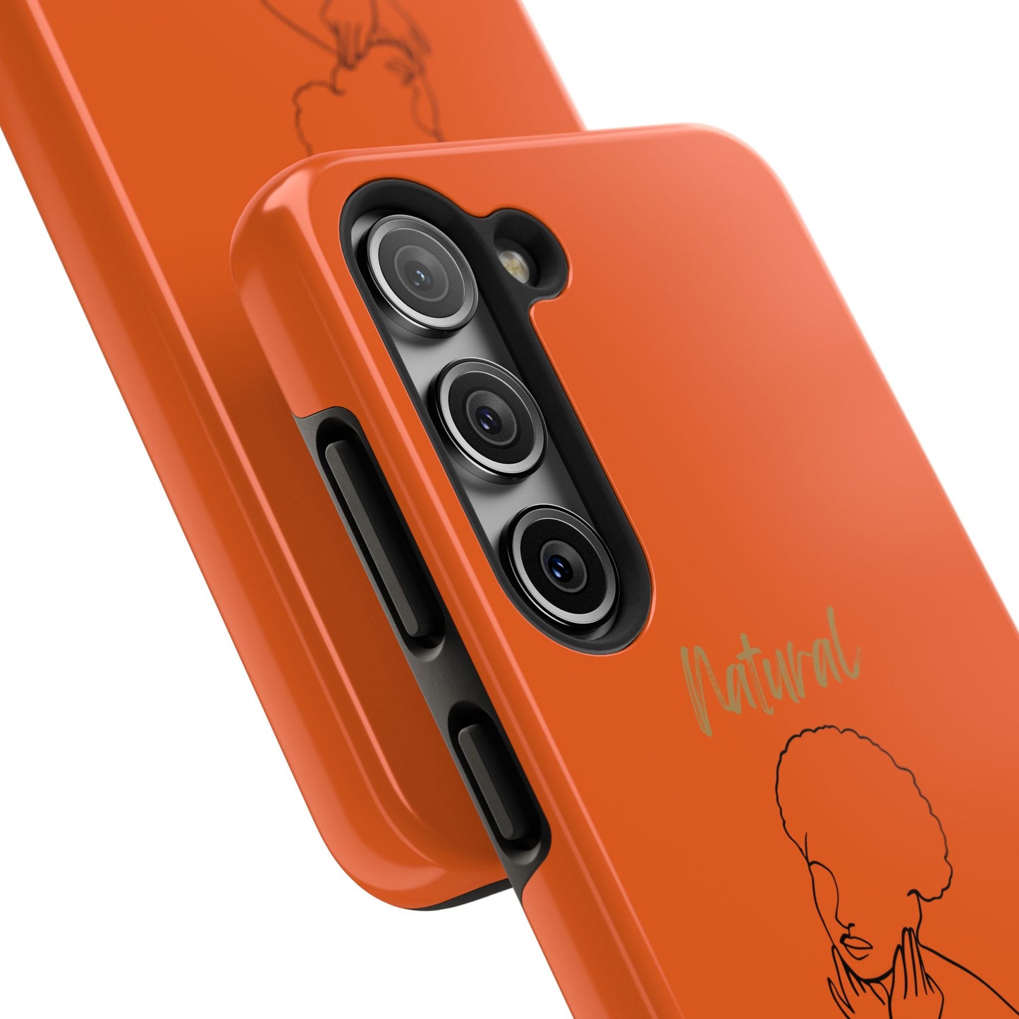 Natural Woman Cute Afro (BL)Tough Phone Cases ORANGE