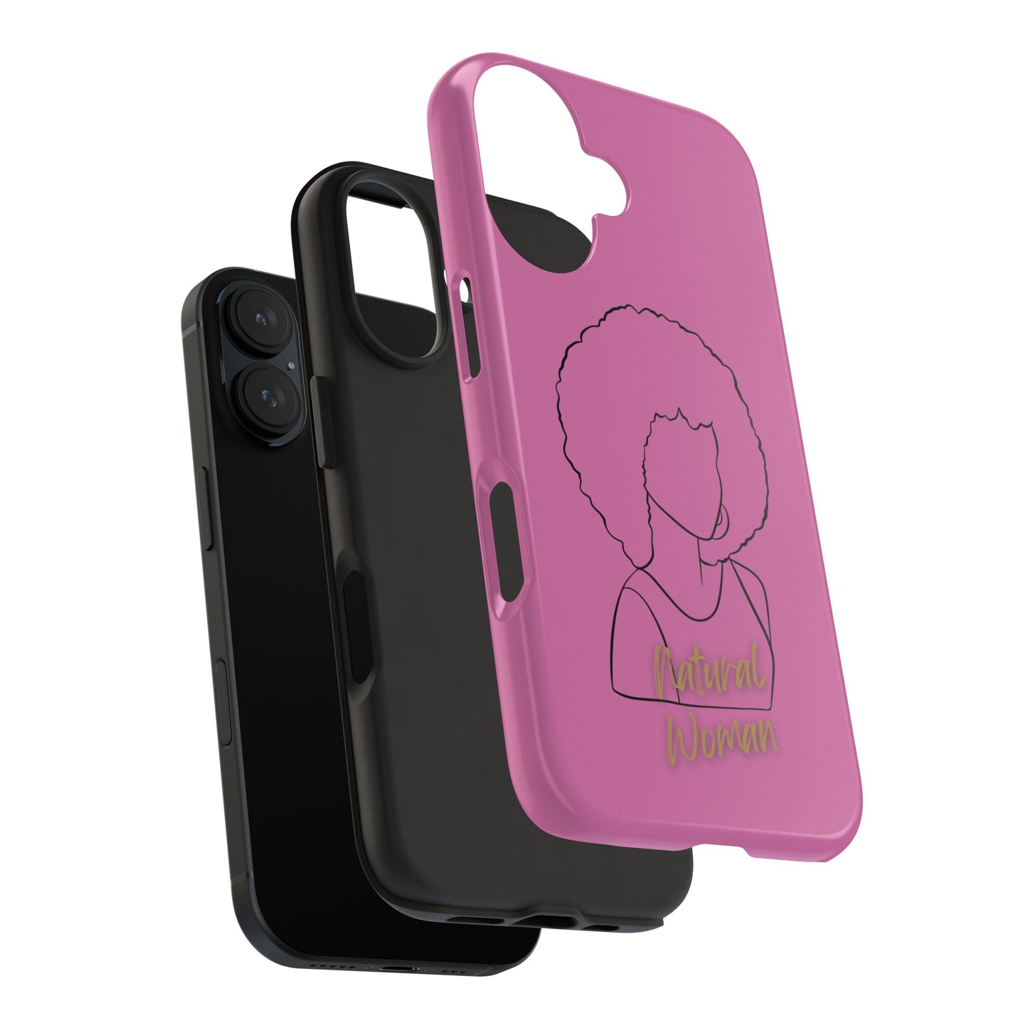 Natural Woman Afro (BL)Tough Phone Cases LIGHT PINK