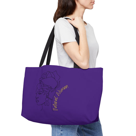 Natural Woman Flower Wrap (BL) Weekender Tote Bag PURPLE