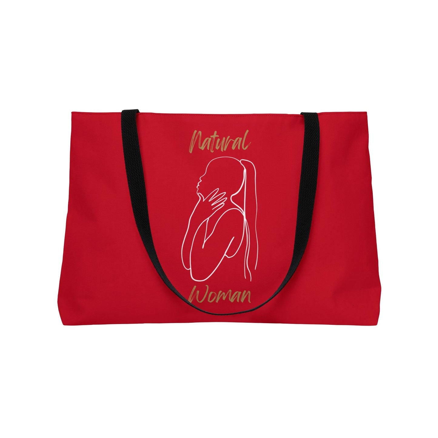 Natural Woman Ponytail (WL) Weekender Tote Bag DARK RED