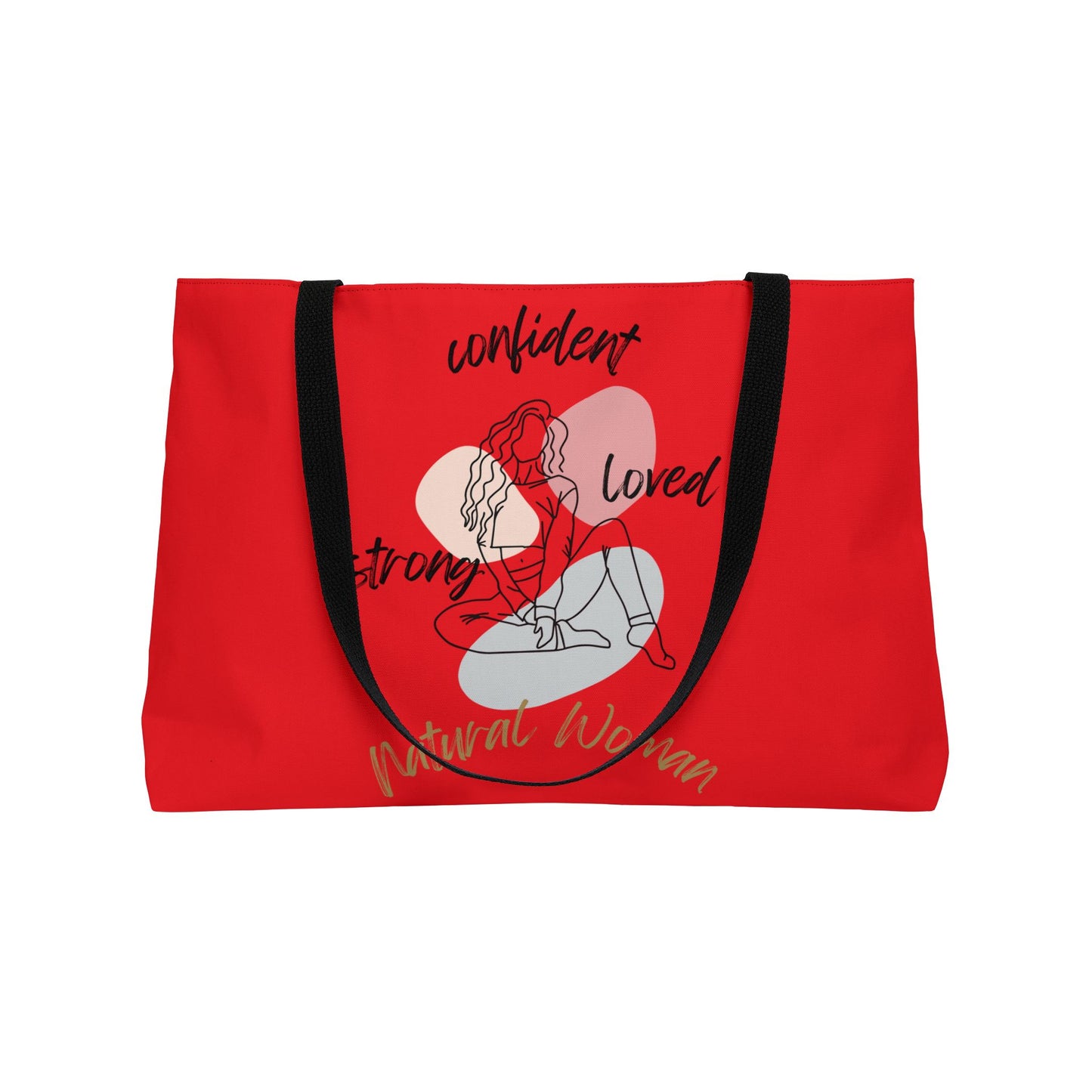 Natural Woman Strong Confident Loved (BL) Weekender Tote Bag RED