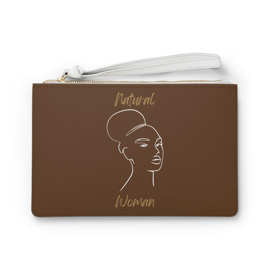 Natural Woman Hair Up (WL) Clutch Bag BROWN
