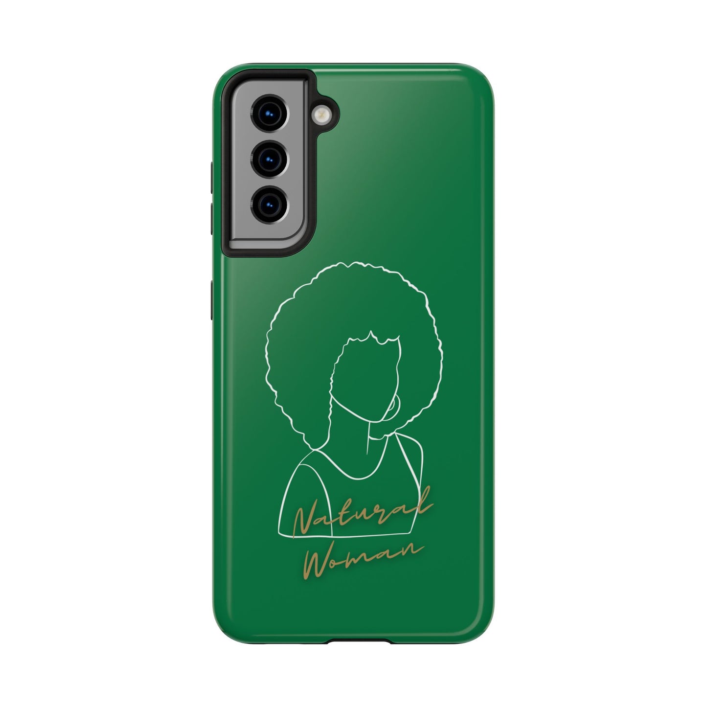 Natural Woman Afro (WL)Tough Phone Cases DARK GREEN