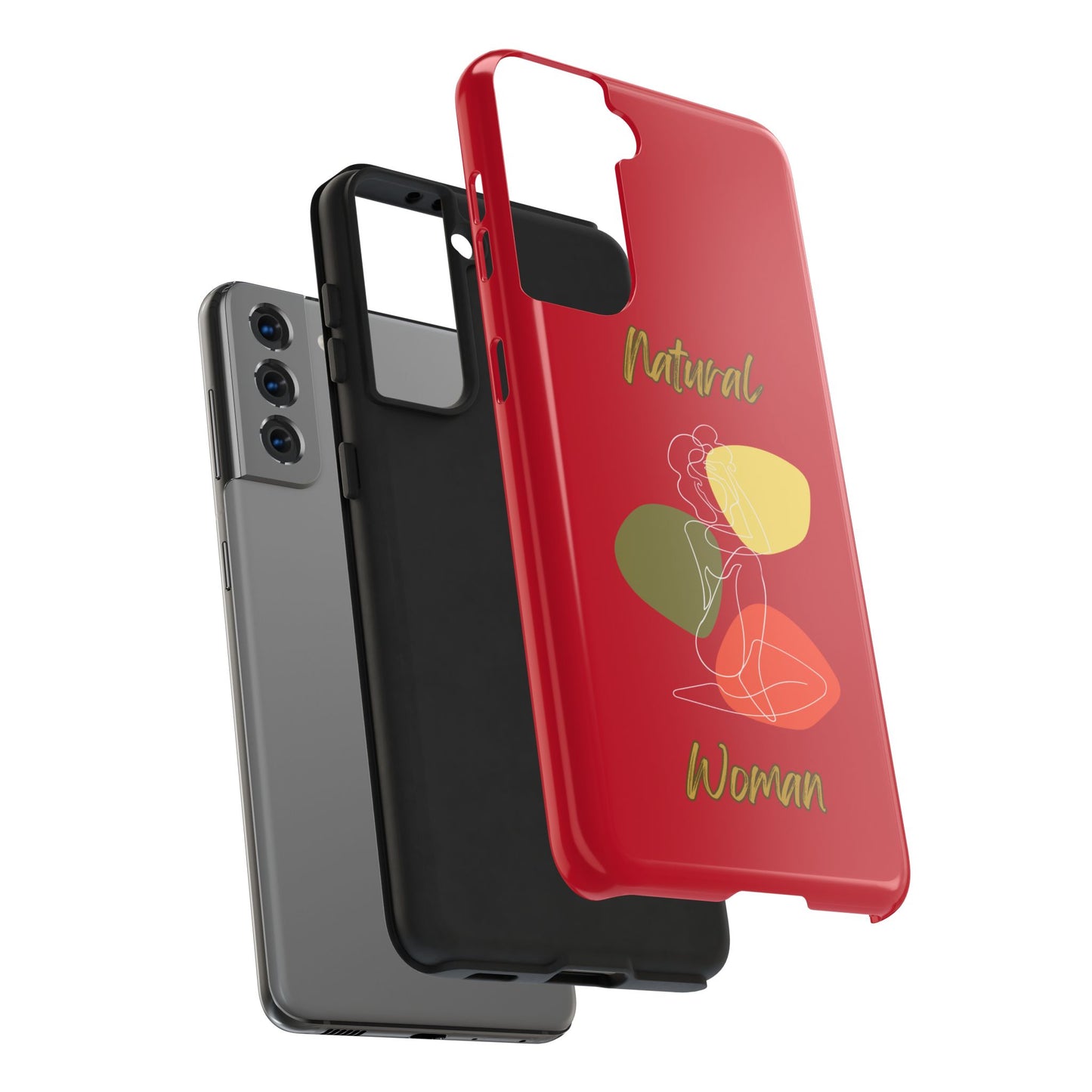 Natural Woman Colorful Pose (WL)Tough Phone Cases DARK RED