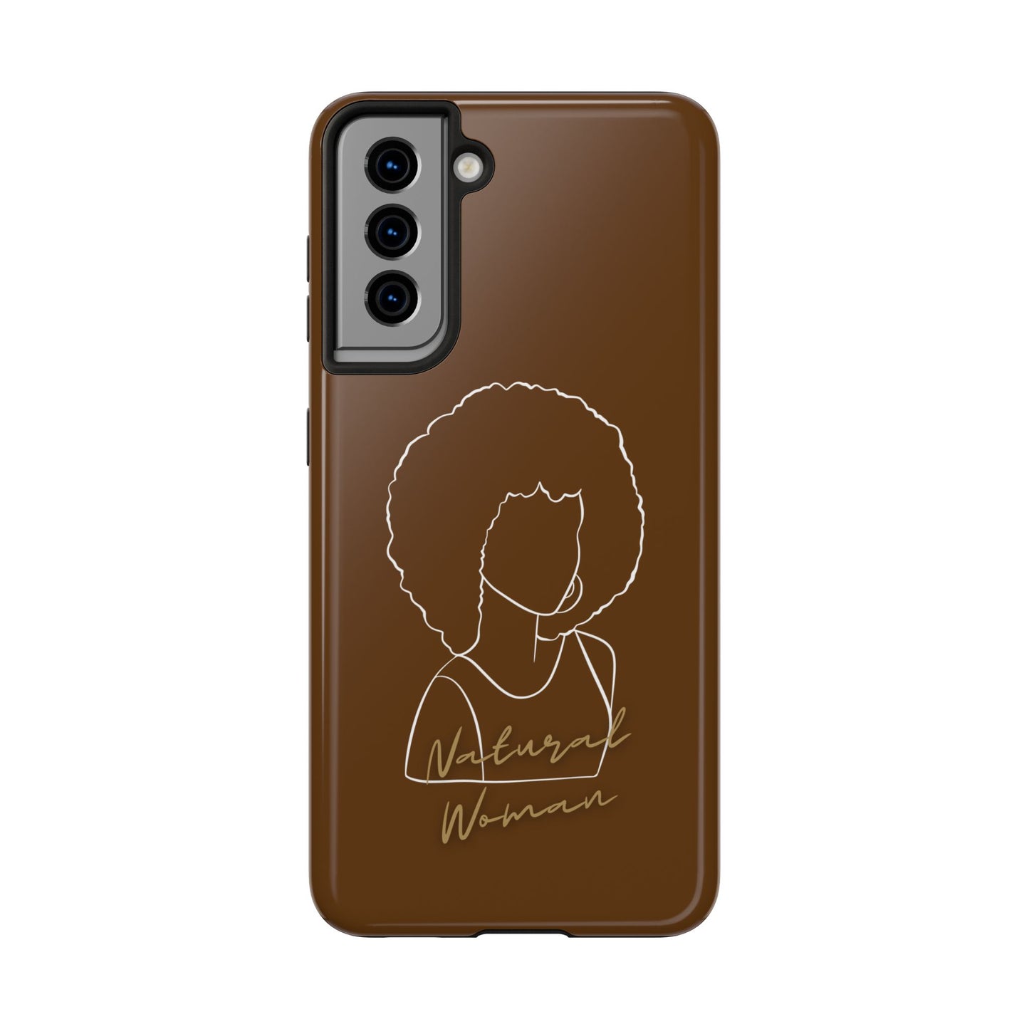 Natural Woman Afro (WL)Tough Phone Cases BROWN