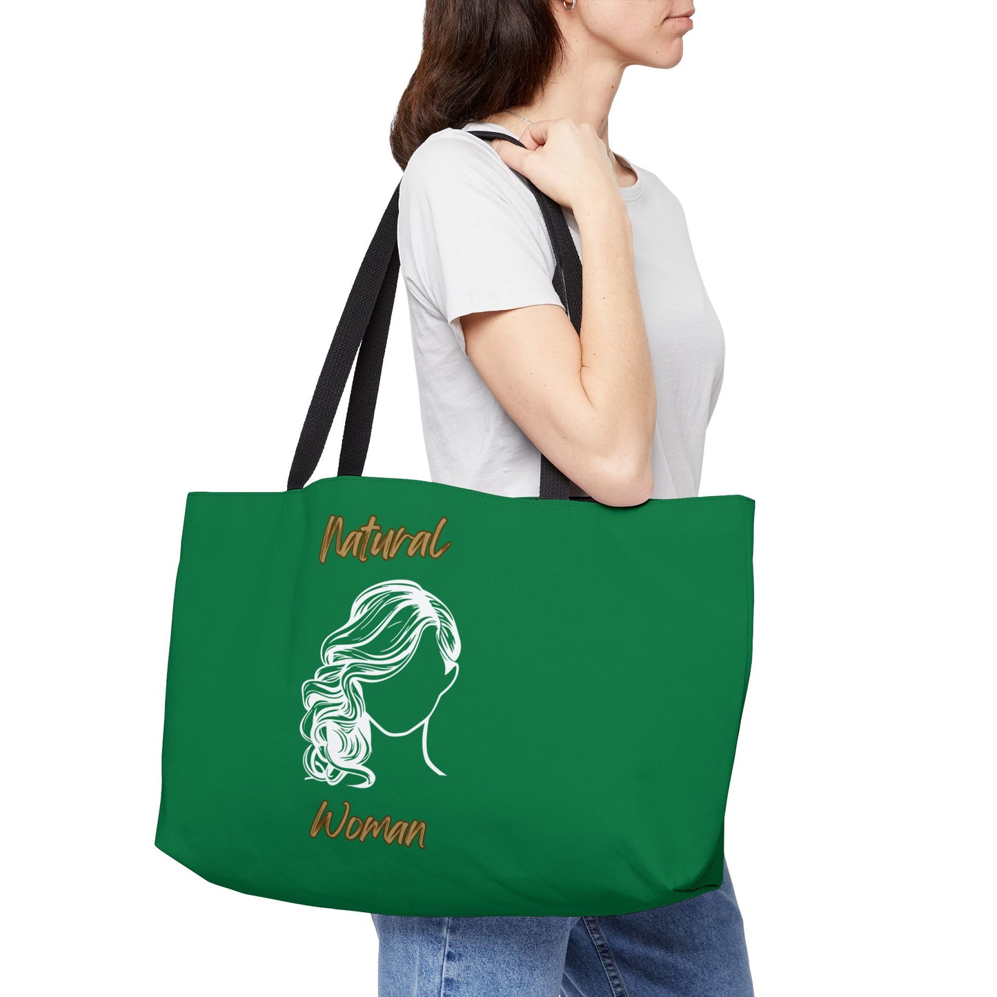 Natural Woman Long Curl (WL) Weekender Tote Bag DARK GREEN