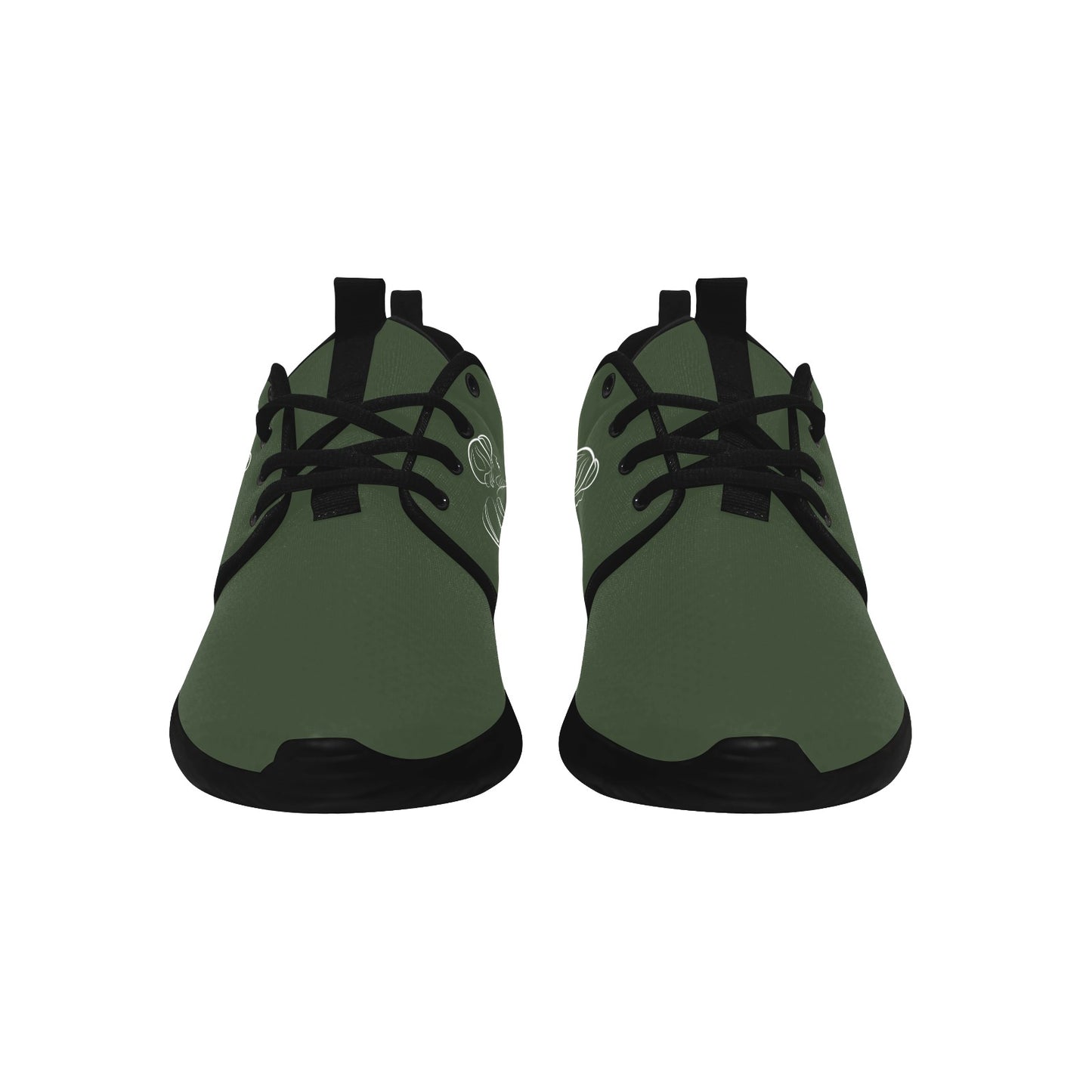 Natural Woman BACK (WL) DARK GREEN w/ Black Sole Sneakers