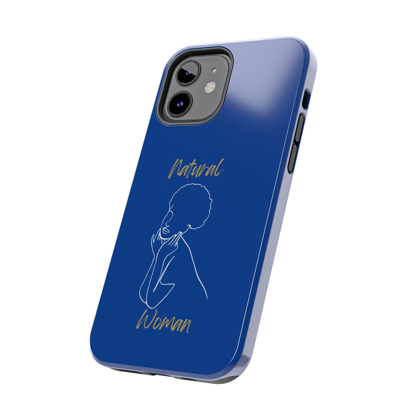 Natural Woman Cute Afro (WL)Tough Phone Cases DARK BLUE